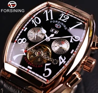 forsining date month display rose gold case mens watches top brand luxury automatic watch montre homme clock men casual watch