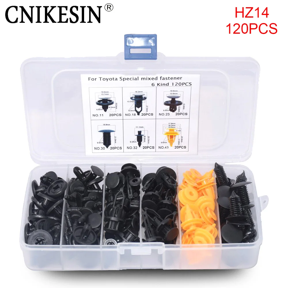CNIKESIN HZ14 120 шт. Автомобильный Крепеж универсальные смешанные фиксаторы