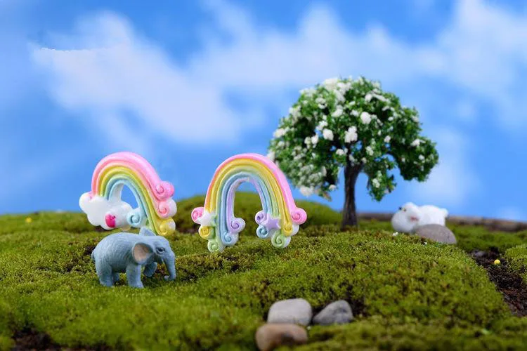 2 шт. акция горячая Распродажа Милая Смола ремесленные украшения Радужный гном