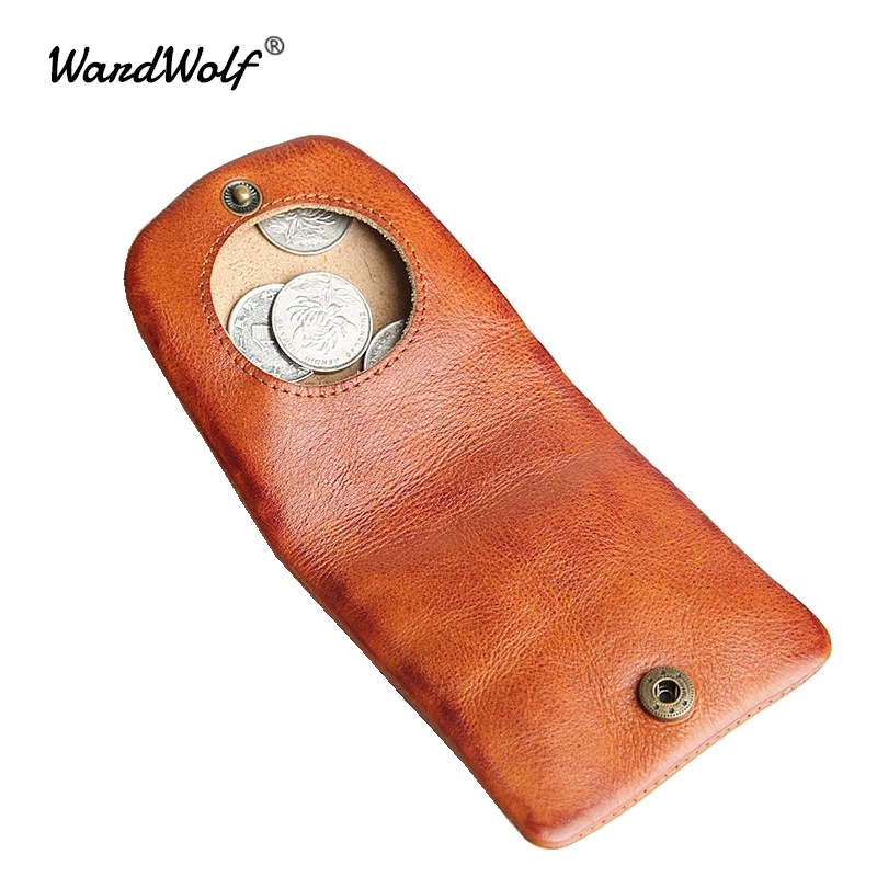 

WardWolf Hasp Coin Purse Handmade Genuine Leather Mini Cute Coin Holder Original Multifunction Small Wallet Coin Bag Pocket