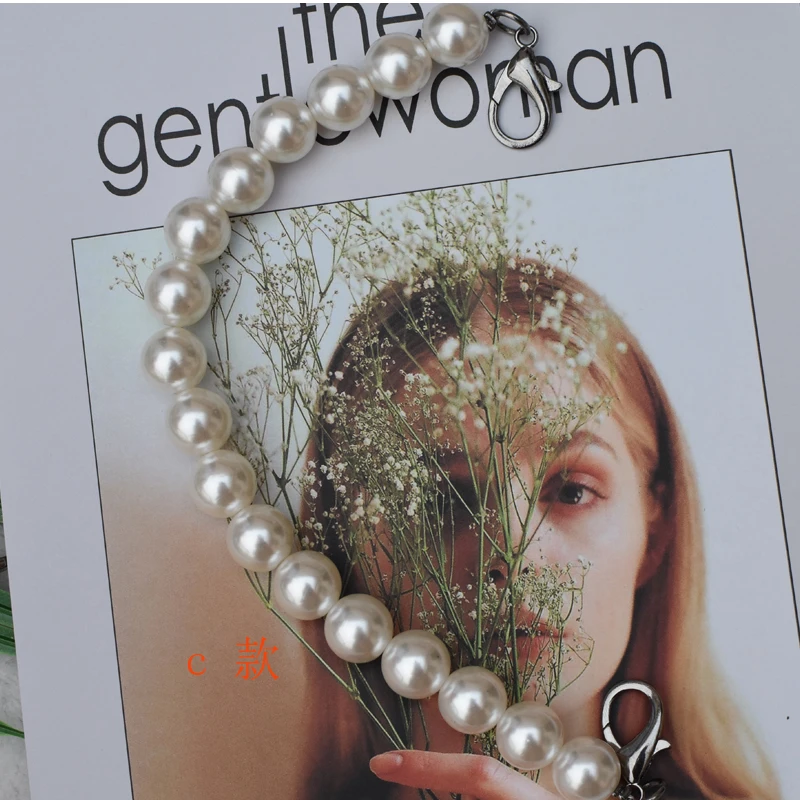 Мм FOND Faux pearl бисерный дизайн женская сумка ремень длина может подгонять Симпатичные дамские Наплечные ремни для сумок два размера смешанные A334