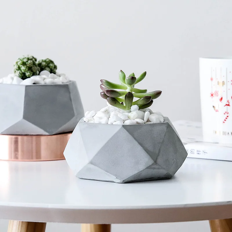 Купи 3D Silicone Flowerpot Molds Concrete Planter Molds Geometry Garden Pot Molds for Flower Holder DIY Desk Decor Planters Molds за 1,620 рублей в магазине AliExpress