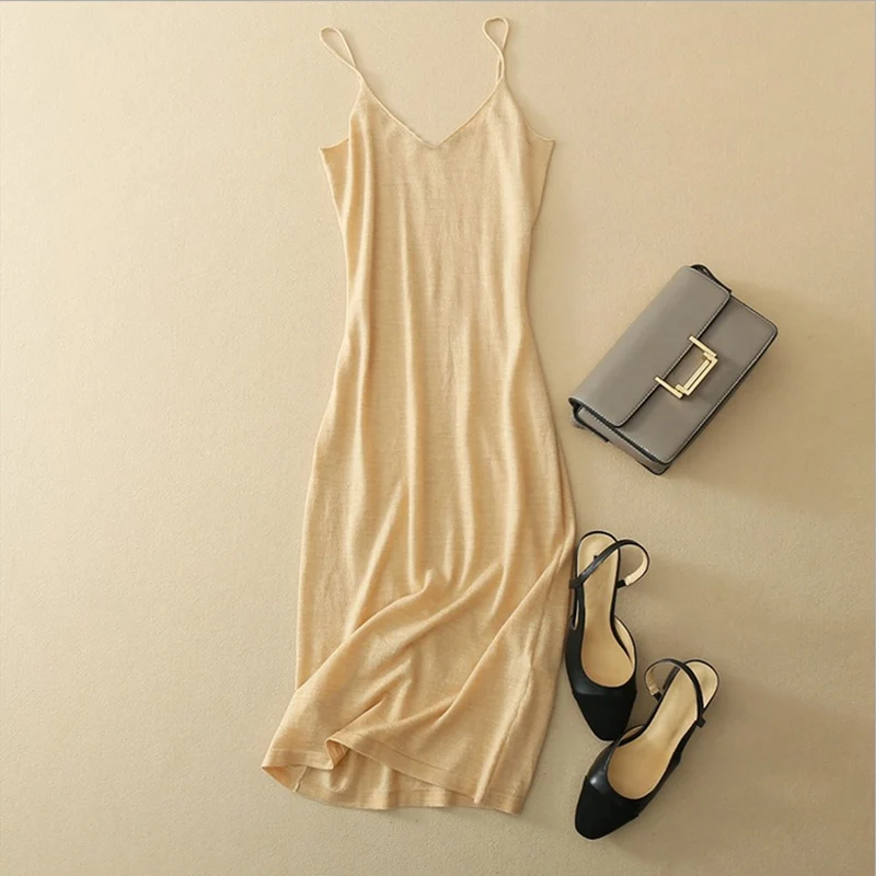 2018 модное сексуальное женское платье свитер из чистого кашемира трикотажные