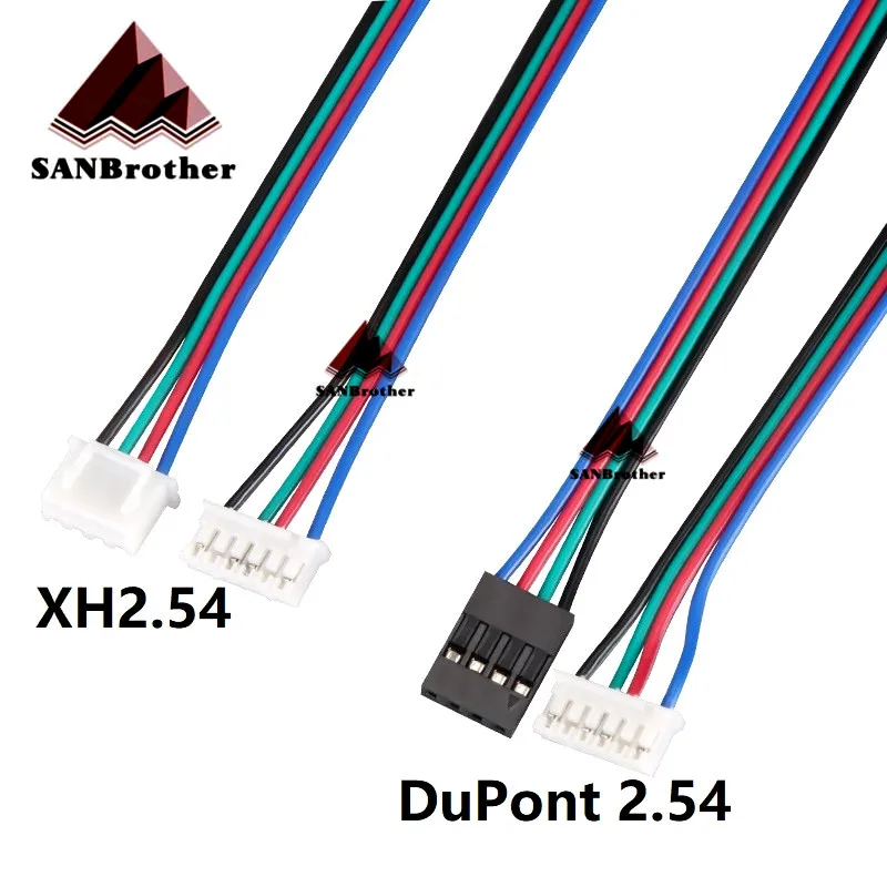 Коннектор для кабеля двигателя 3D принтера 55 см/75 см/100 см HX2.54 4 контакта на 6