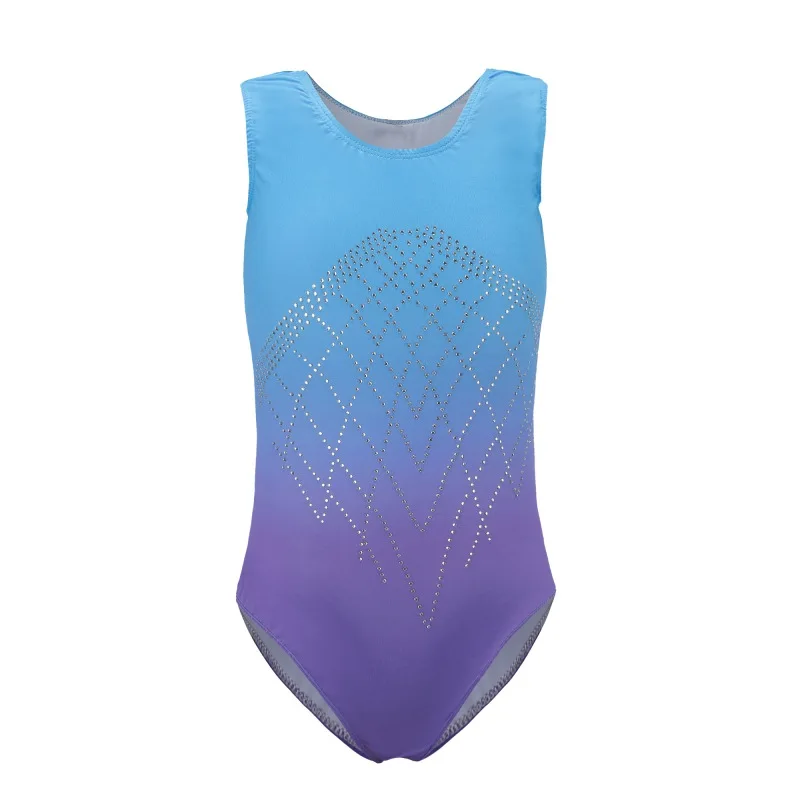 

Practice Clothes Dance Clothes Gradient Color Body Suit Ballet Gymnastics Suit Sleeveless Diamond Highlights Dance