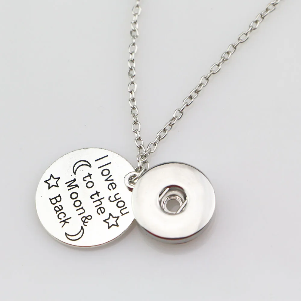 Модное ожерелье с кнопками 18 мм ювелирные изделия Круглый кулон надписью I love you to