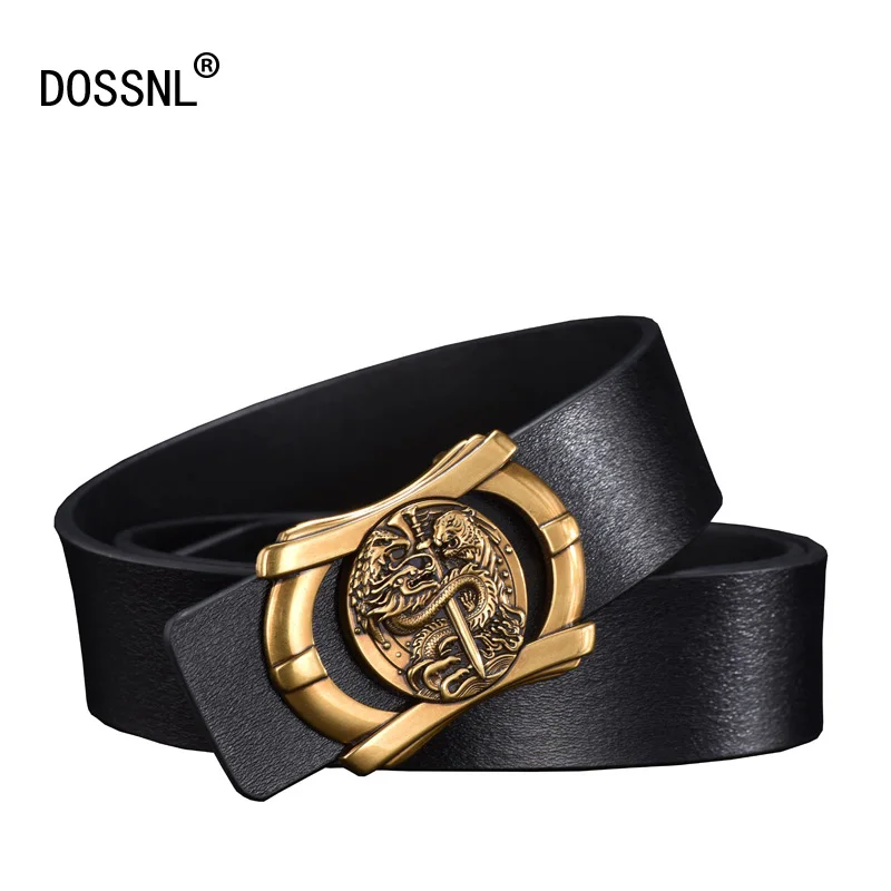 DOSSNL 2018 абсолютно новый универсальный мужской ремень с золотой пряжкой