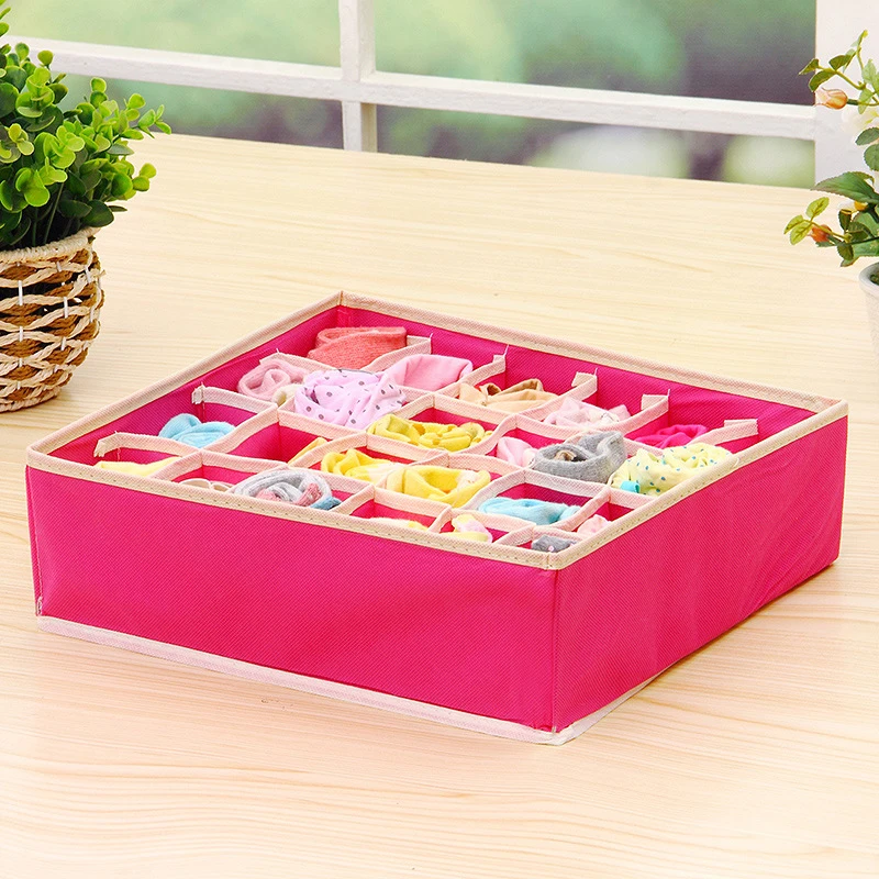

GQIYIBBEI 4PCS Foldable Non-woven Fabric Home Underwear Storage Box For Bra Tie Socks Container Organizers Closet Draw Dividers