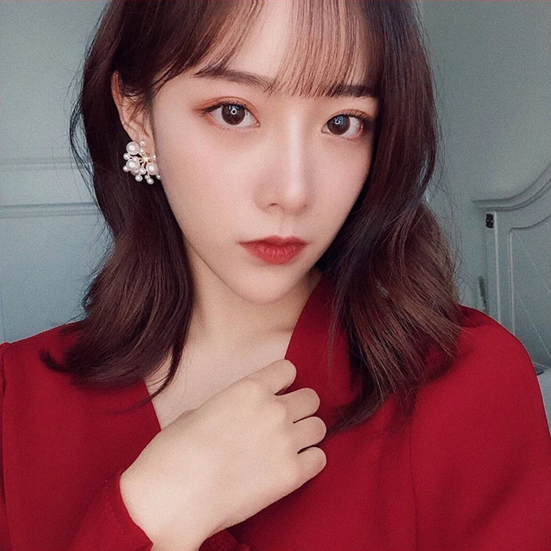 Корейский дизайн большие металлические золотые геометрические нестандартные