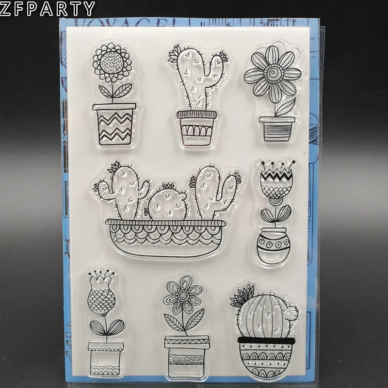 Zfparty цветы прозрачный силиконовый штамп/печать для DIY Скрапбукинг/фотоальбом Декоративные Ясно Stamp