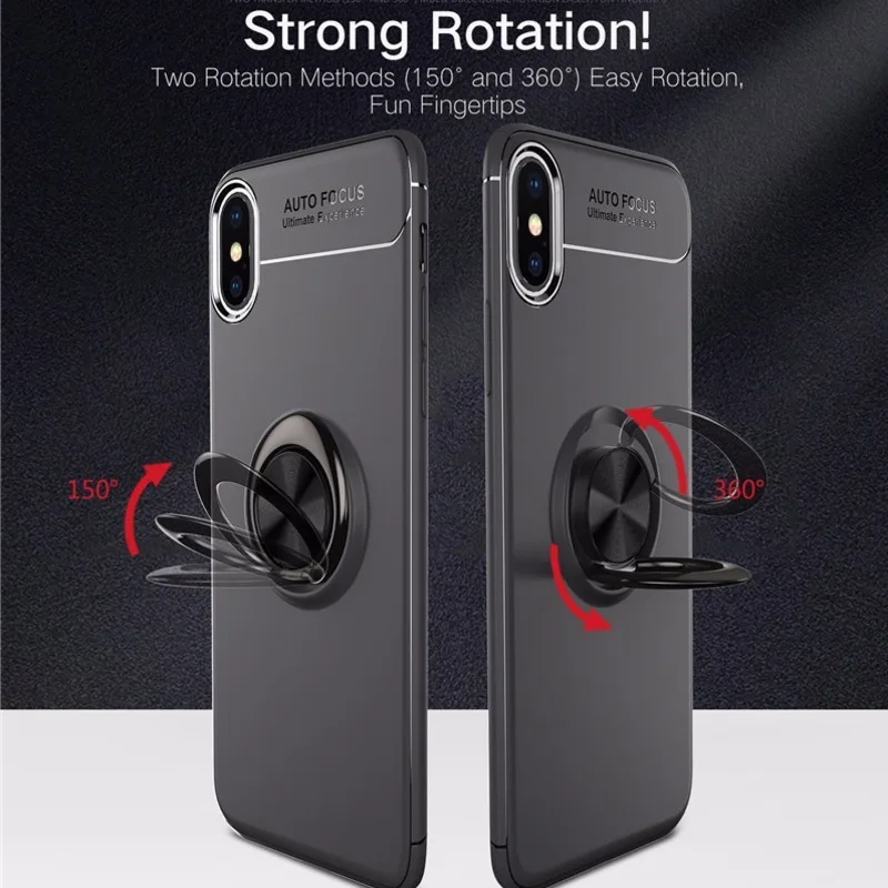 Coque для iphone X чехол кольцо случаях держатель Мягкие TPU Магнитная кузова задняя