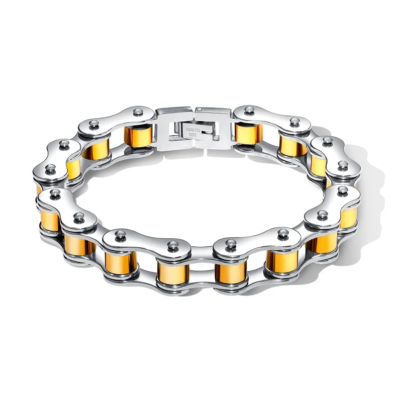 Высокое качество ювелирные изделия золотой черный велосипед цепи браслеты для