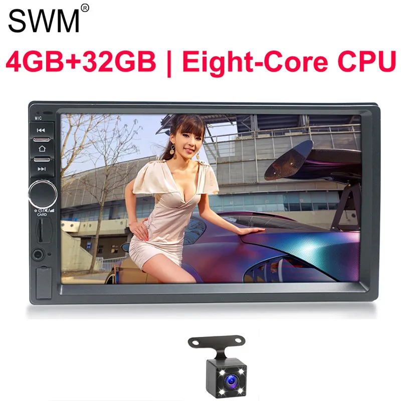 with 4 leds camera " Восьмиядерный Android 8,1 автомобильный радиоприемник 2 Din Универсальный 4 ГБ 32 ГБ 2din Авторадио Coche gps Naviagtion Bluetooth автомобильный стерео - Цвет: with 4 leds camera