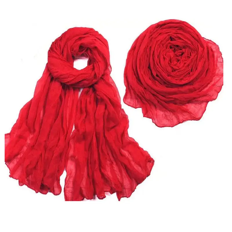 1 шт. женский длинный большой шарф воротник хлопок вуаль шелковые шарфы для