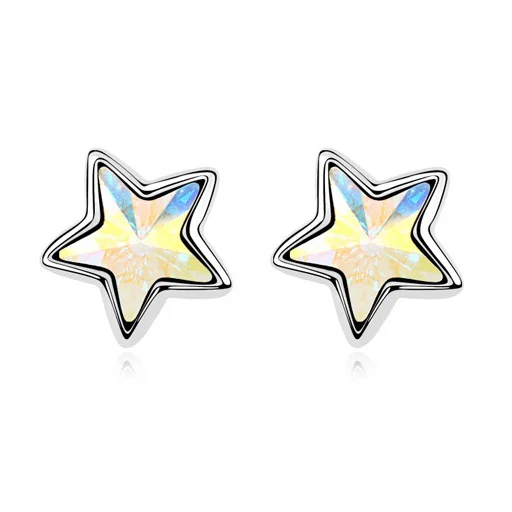 Серьги ANNGILL С Оригинальными кристаллами Swarovski, маленькие серьги-гвоздики в виде звезды для женщин, вечерние ювелирные изделия - Окраска металла: 02