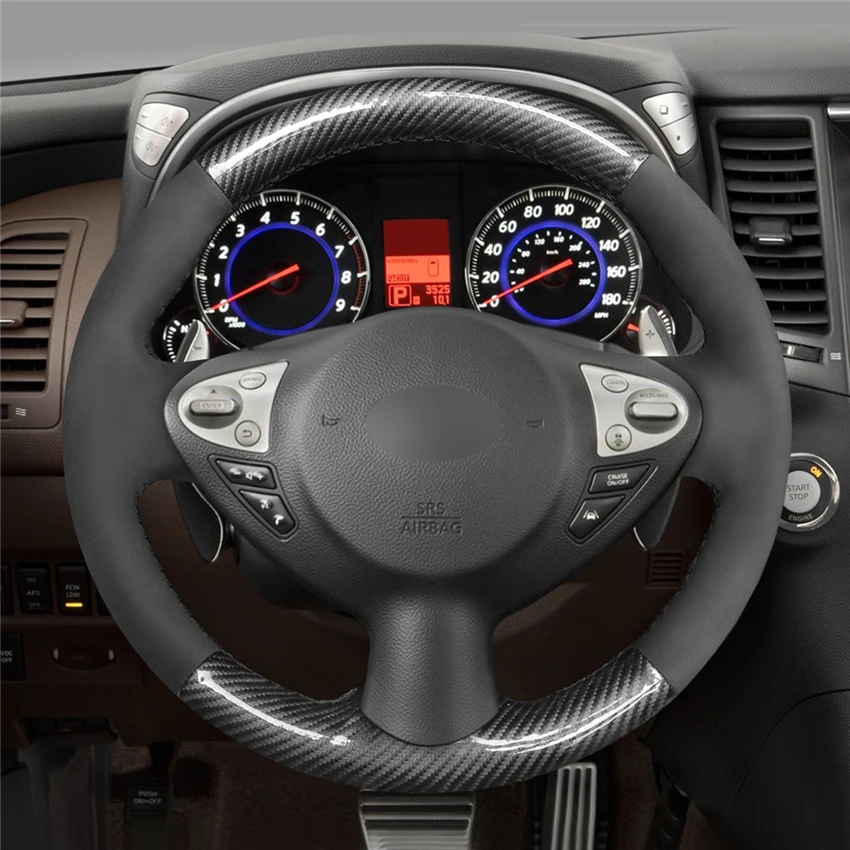 MEWANT черный PU углеродное волокно чехол на руль для Infiniti FX FX35 FX37 FX50 QX70 Nissan Juke Maxima 370Z