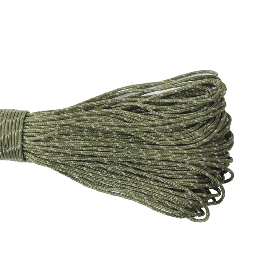 CAMPINGSKY 2 мм Paracord светоотражающий 3 нити Paracord Core открытый кемпинг Corda парашютный шнур шнурок палатка многофункциональная веревка - Цвет: army green reflectiv