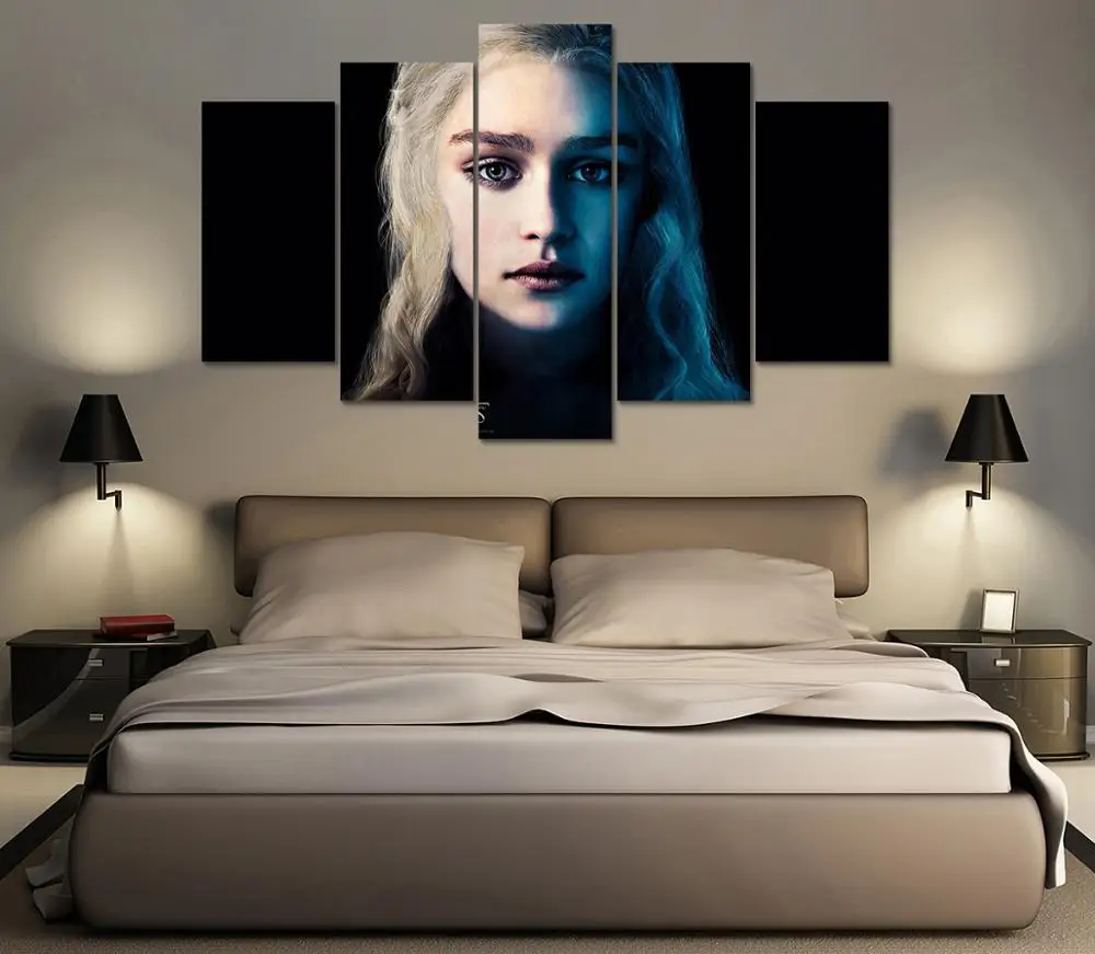 HD в рамке печать 5 шт. холст настенное искусство daenerys targarye живопись современный