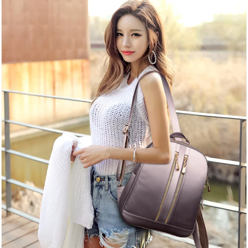 Женский кожаный рюкзак Sac a Dos повседневный на плечо для путешествий 2019|Женские