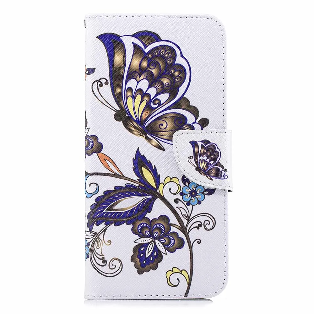 White Butterfly S10 плюс Чехол-портмоне с откидной крышкой и отделением для карт из искусственной кожи чехол для samsung Galaxy S10 Lite S9 S8 Plus Note 9 Fundas iphone телефон сумки задняя крышка B116 - Цвет: White Butterfly