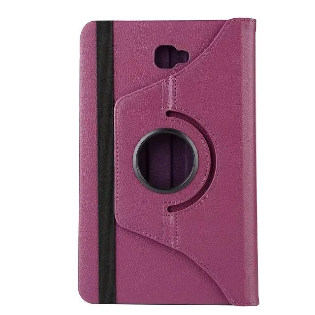 T580 Purple Cover For Samsung Galaxy Tab A 10.1 Cases 360 Rotating Stand Case for Galaxy Tab A6 10.1inch SM-T580 T585 T587 Tablet Cases - Color: T580 Purple