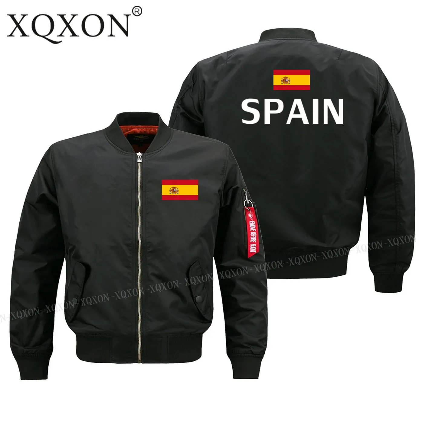 

New-hot Sale Spain Flag Design New Military Style Pilot Bomber Jacket Fashion Causal Men Jackets Coats J196