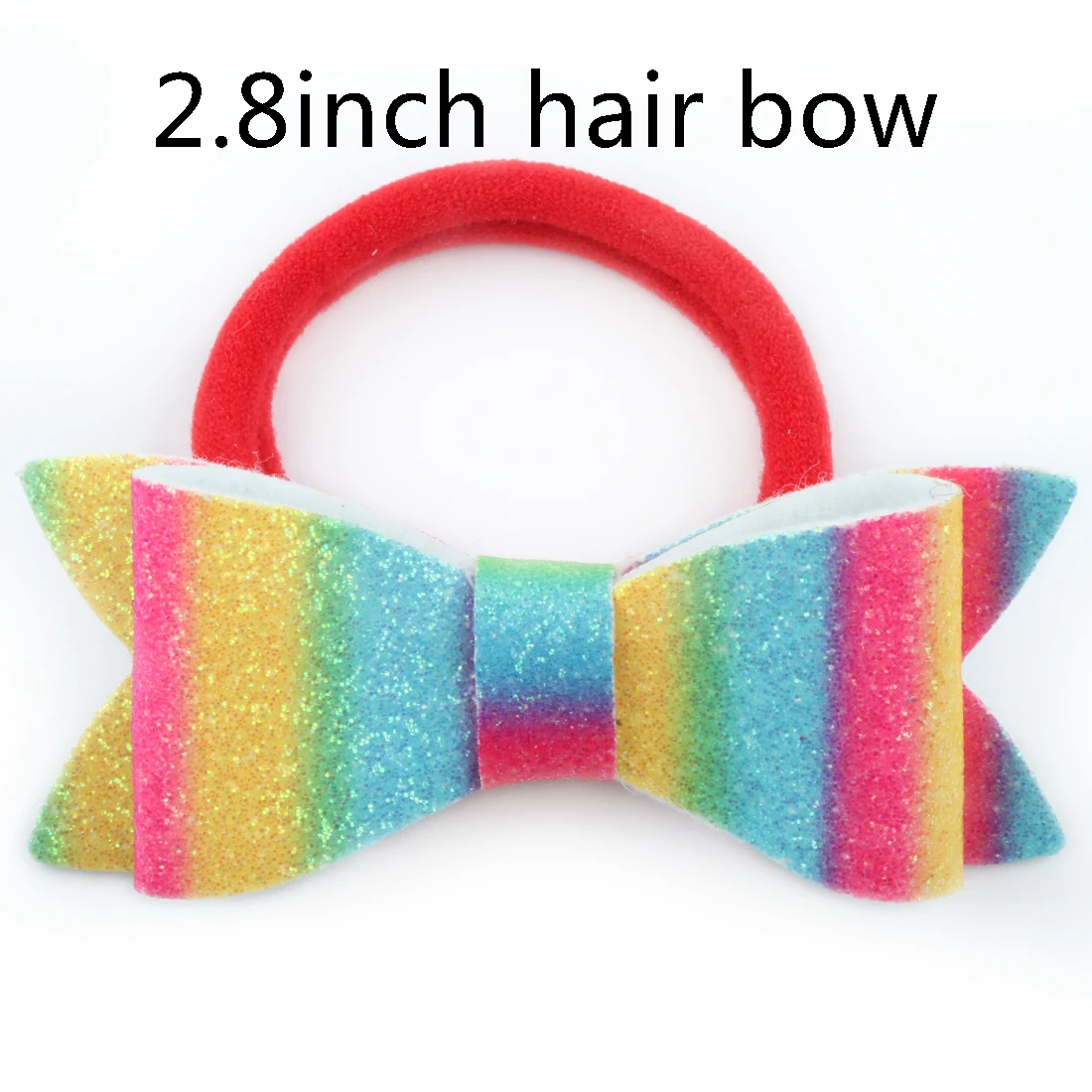 2.8inch hair bow-1 1 PC Child Hair Bow Tie Elastic Hair Band Glitter Hairbow Rope Rainbow Sequin Sparkly 3 Inch Bows Mermaid Girls Sweet Headwear - Цвет: 2.8inch hair bow-1