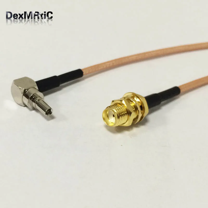 RF SMA переключатель CRC9 косичка кабель SMA женский переборка Соединительный переключатель CRC9 мужской угловой разъем RG316 кабель 15 см 6"