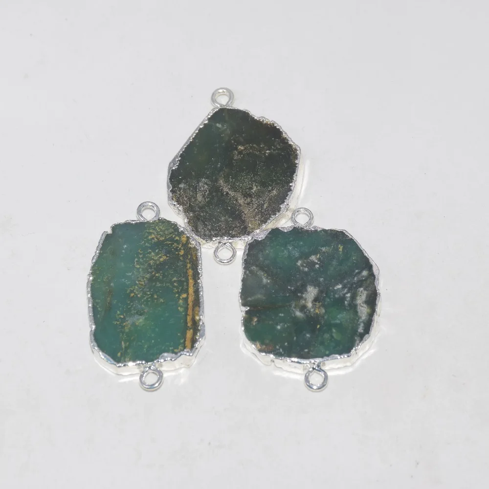 Натуральный срез chrysoprase Raw соединитель для производства ювелирных изделий 2020