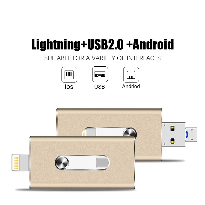 USB флеш-накопитель OTG 64 Гб 128 ГБ 3 в 1 u диск для apple iphone карта памяти 16 роскошный android 2