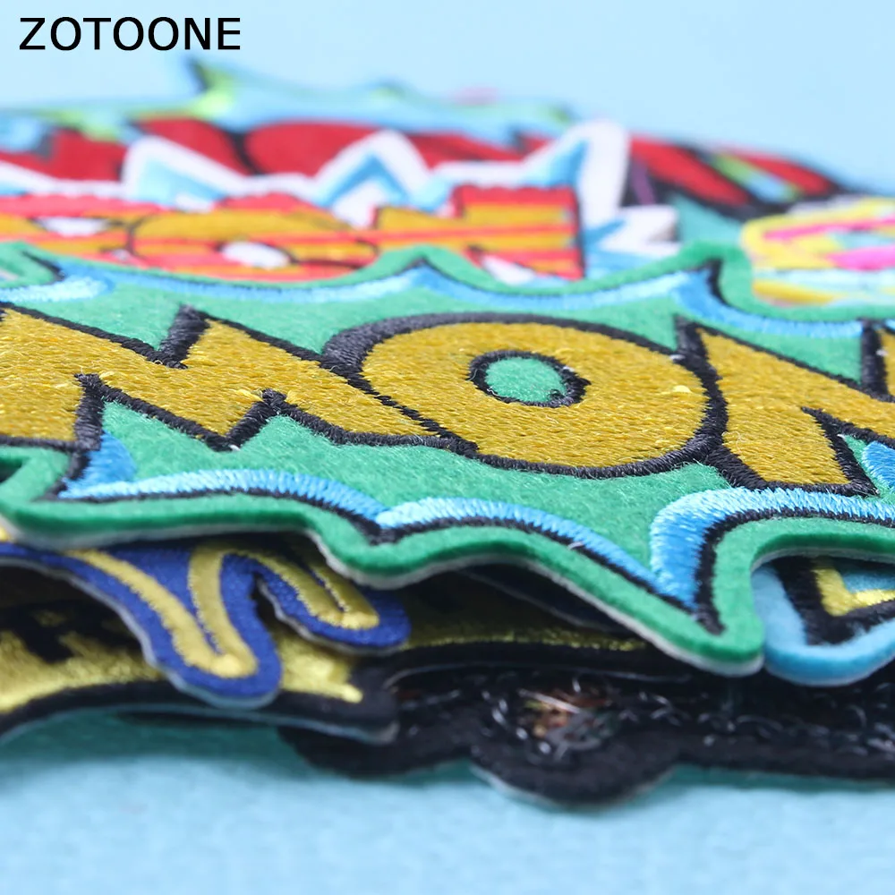 Нашивки ZOTOONE Wow с вышивкой надписей для одежды самодельные нашивки утюгом детей