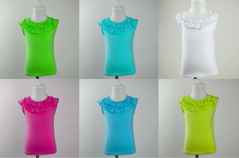 

kid clothes ruffle Gracie tunic Lovely design baby girls birthday party wear knit cotton tank tops vest for kids