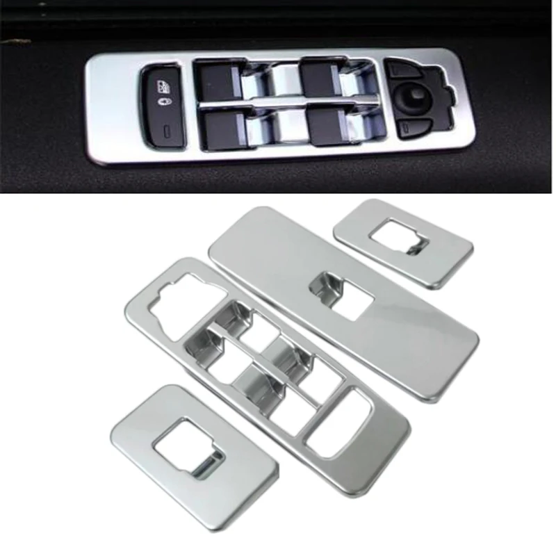 

4Pcs Chrome Car Interior Door Window Switch Lift Button Cover Trim For Land Rover Discovery Sport 2015 2016 2017