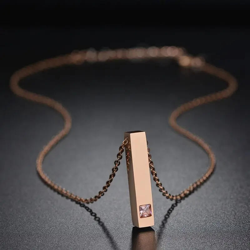 Ожерелье ELSEMODE из нержавеющей стали с гравировкой имени черного и розового золота