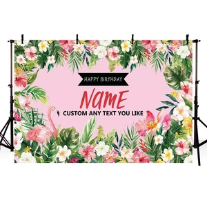 Фоны для фотографирования с изображением фламинго вечерние с днем рождения пользовательские баннеры фон Тропический гавайский пляж Луау фон для фотосъемки