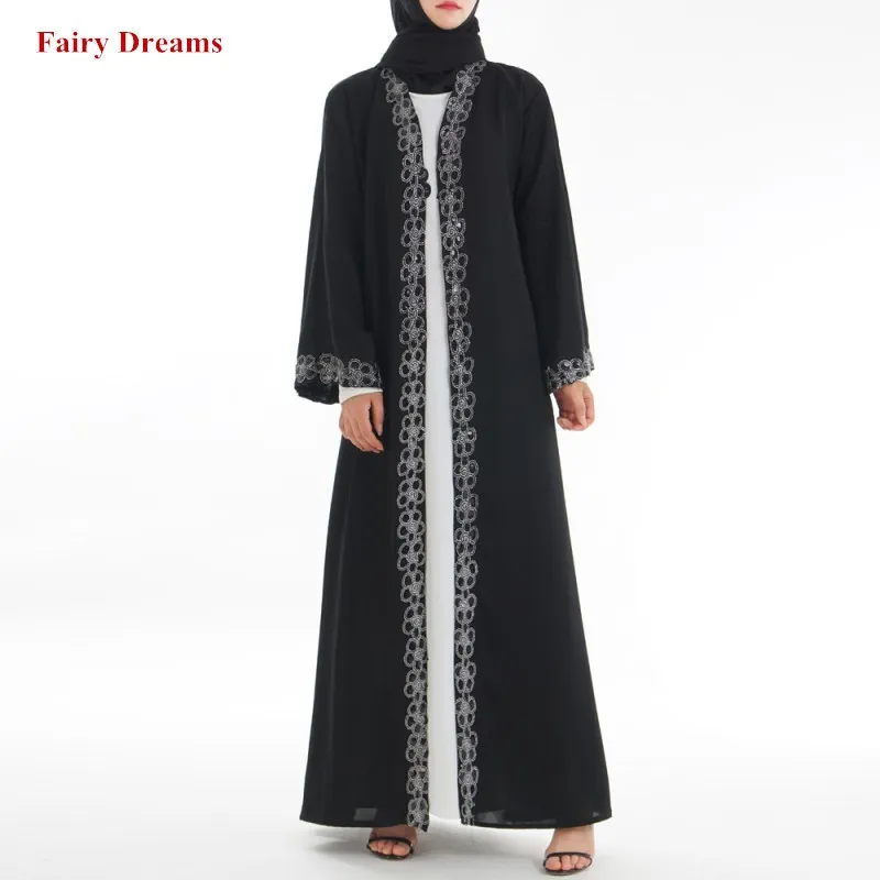 Черное Абая для женщин мусульманское платье хиджаб Бангладеш Турция турецкое