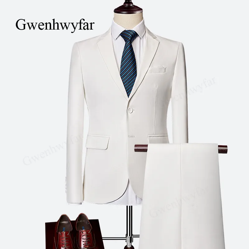 Gwenhwyfar 2018 новейший дизайн мужские костюмы на 2 пуговицах для уживечерние и