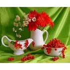 Алмазная вышивка сделай сам 2018 с красными цветами и виноградом, алмазная картина стразы, полноформатная Алмазная вышивка крестиком в подарок