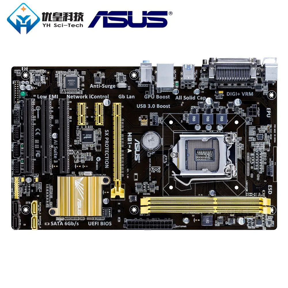 Asus H81 A Intel оригинальная б/у настольная материнская плата LGA 1150 Core i7/i5/i3/Pentium/Celeron DDR3