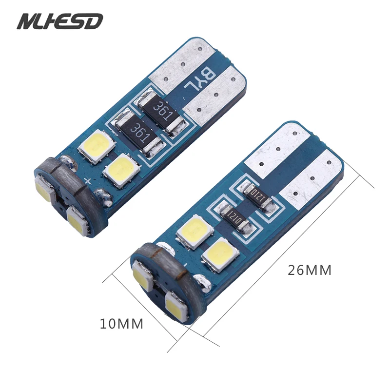 100 шт. супер яркий T10 W5W светодио дный лампы 194 168 2835 6SMD Canbus Нет Ошибка 12 В Авто