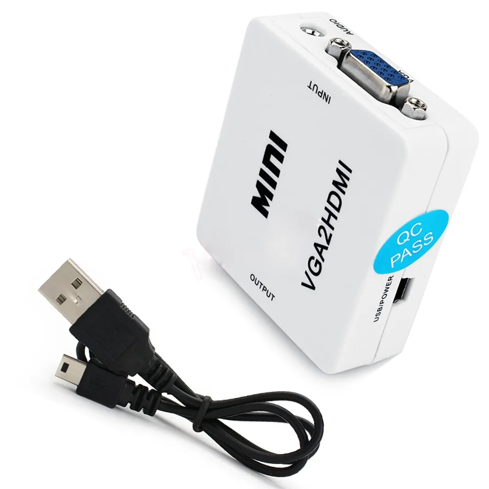Mini vga для hdmi адаптер vga2hdmi конвертер разъем с аудио портативных пк к hdtv проектор