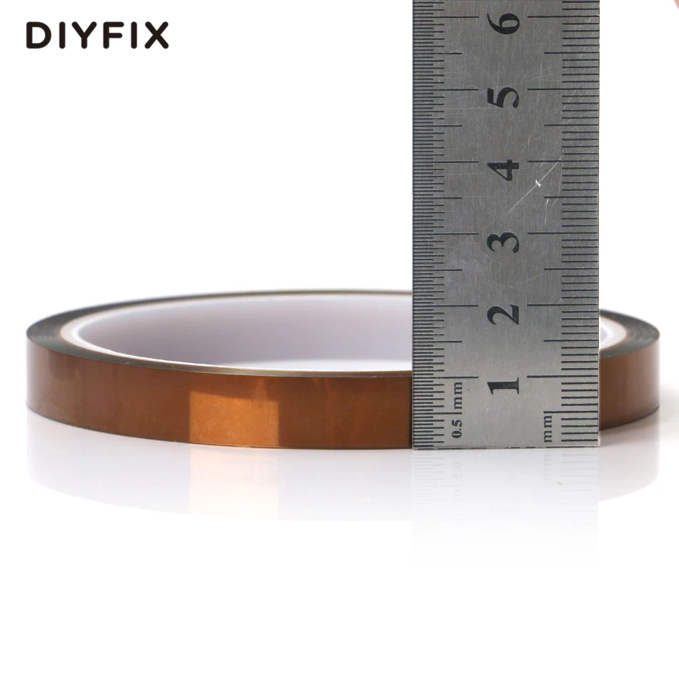 Термостойкая полиимидная лента DIYFIX 10 мм x 33 м высокотемпературная клейкая