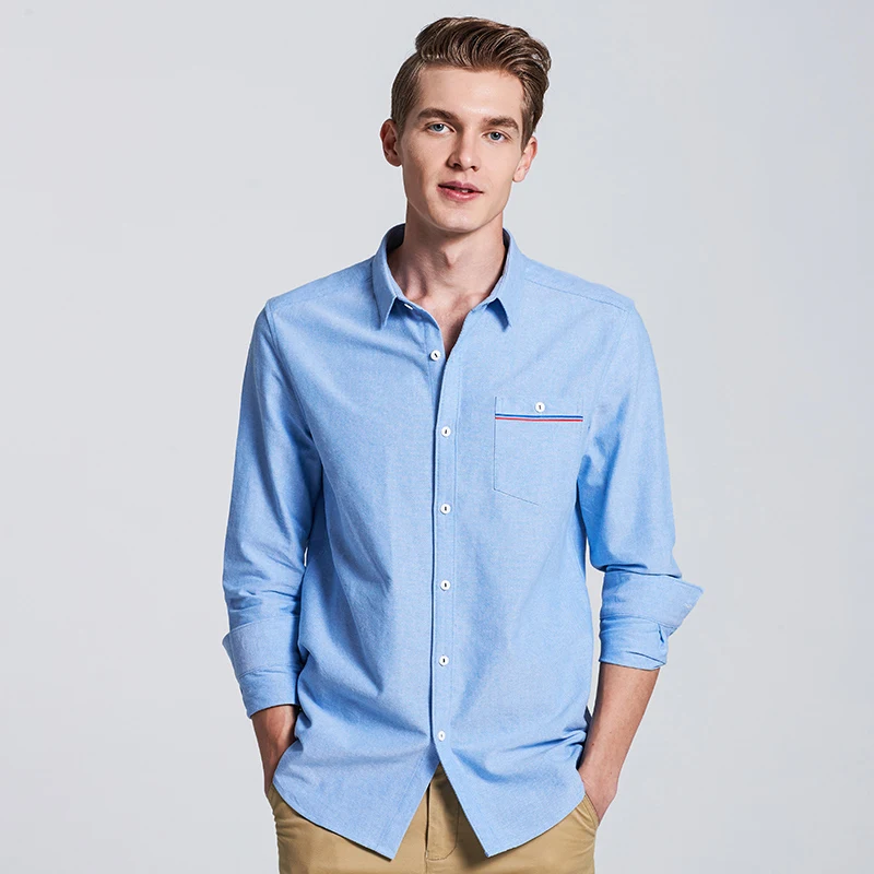 Pioneer Camp New Spring long sleeve casual shirt men brand-clothing social male top quality cotton dress ACC705068 | Мужская одежда