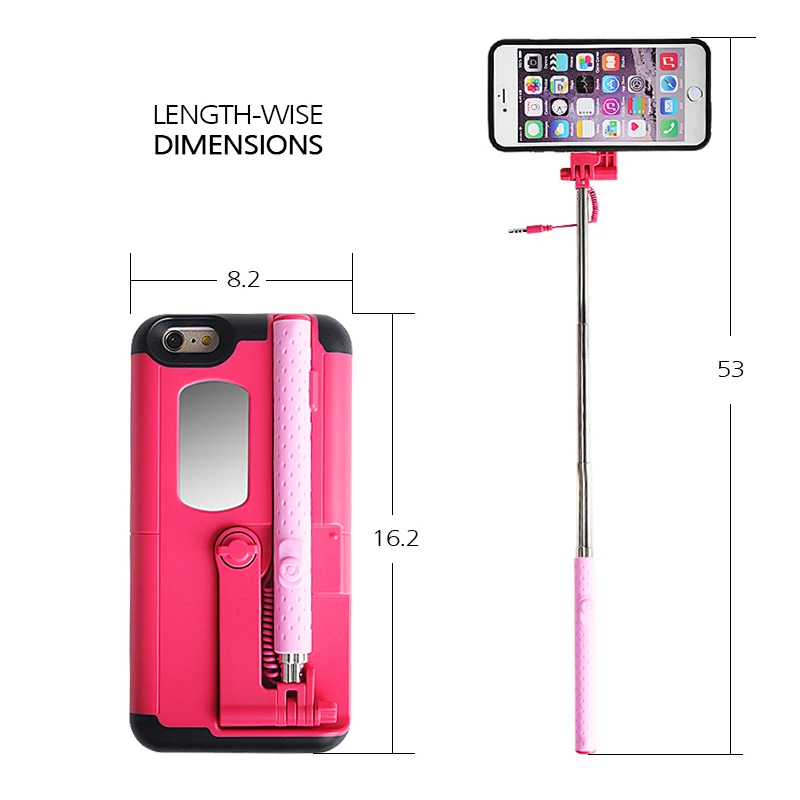 Для iPhone 6 S Selfie Stick портативный Выдвижная Монопод Проводной Придерживайтесь Чехол