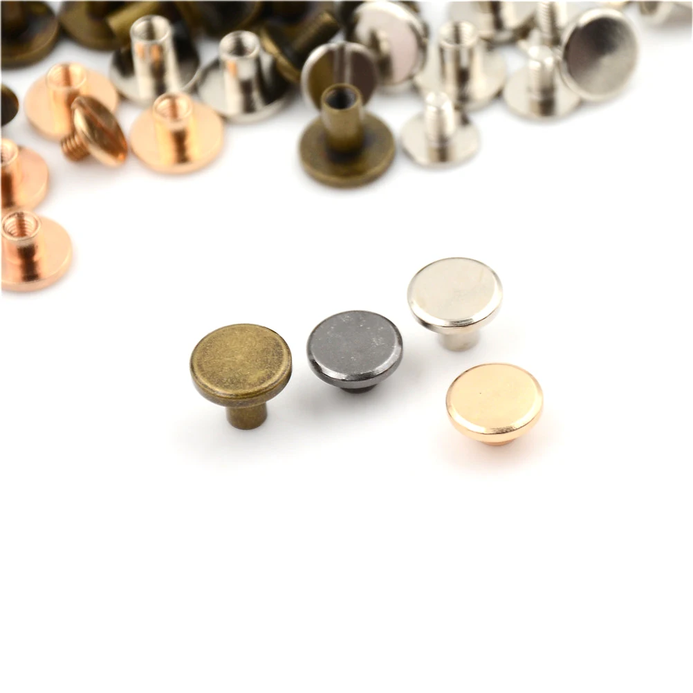 10 компл./лот твердая латунная кнопка винты шпильки для ногтей отвертка кожаных
