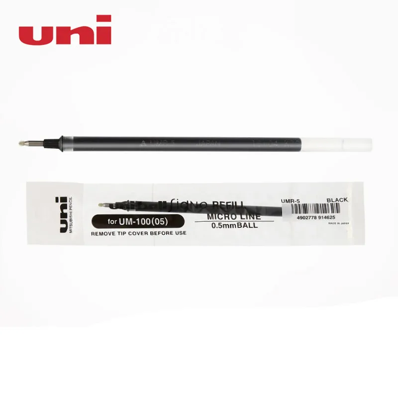 

Uni-ball Signo Dx Gel Ink Pen 0.5 mm Refill UMR-5 for Um-100 Uni Mitsubishi Pen Black/Blue/Red