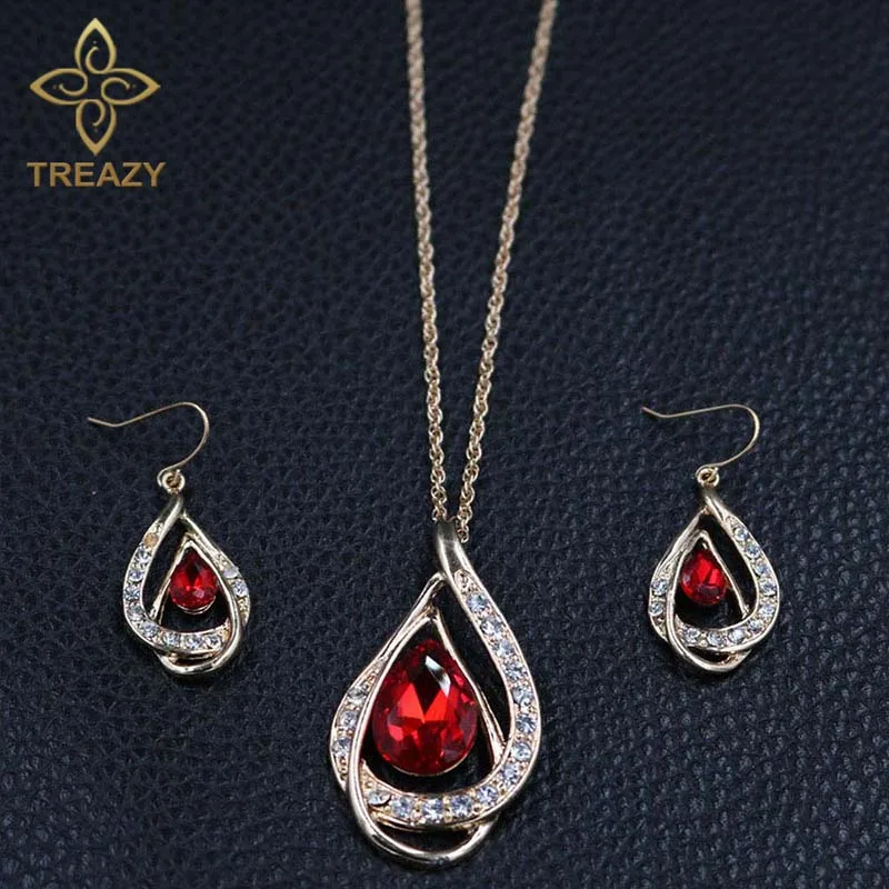 Комплект из колье и серёг с кристаллами 5 цветов|earrings set for women|necklace earring setset women |