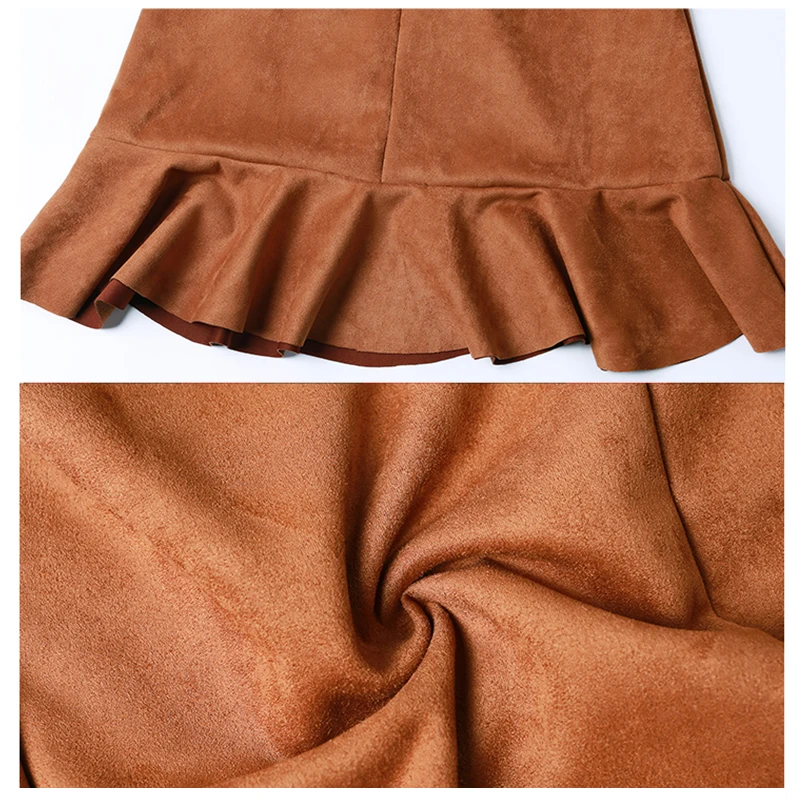 Осень Замшевое платье Женская зимняя обувь Платья для женщин Для Мода 2017 г.