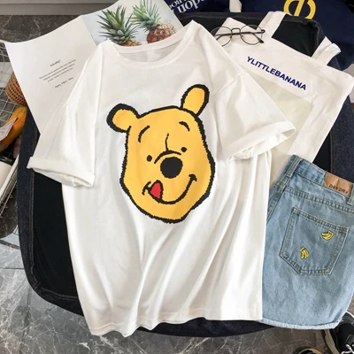 white Женские летние футболки, хлопок, Harajuku Kawaii, вышивка, короткий рукав, Ulzzang, уличная одежда, camisetas verano mujer, Kpop Стиль, топы - Цвет: white