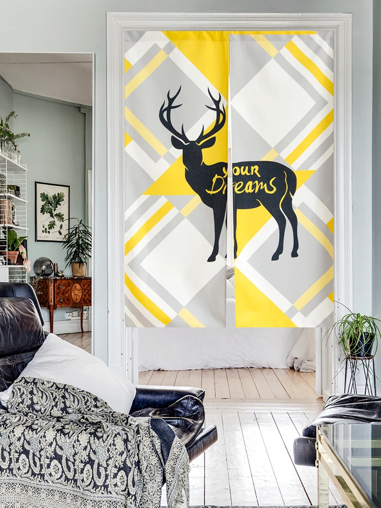 Короткие Занавески для кухни в скандинавском стиле с геометрическим рисунком